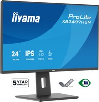 IIYAMA Monitor ProLite XB2497HSN-B1 / 23.8", 1920 x 1080, IPS, 100 Hz, 1 ms, HDMI, DisplayPort, USB-C, crna